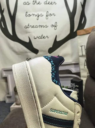 Adidas Superstar Off-White and Navy Lifestyle Sneakers 4