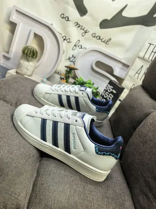 Adidas Superstar Off-White and Navy Lifestyle Sneakers 7