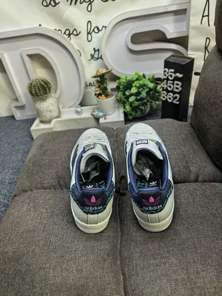 Adidas Superstar Off-White and Navy Lifestyle Sneakers 8