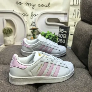 Adidas Superstar White and Pink Lifestyle Sneakers