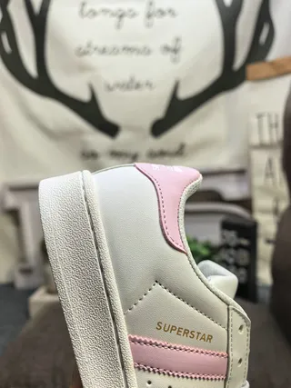 Adidas Superstar White and Pink Lifestyle Sneakers 3