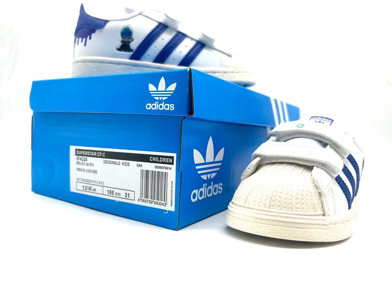 Adidas Superstar White Beige Orange Green Kids Lifestyle Sneakers 13