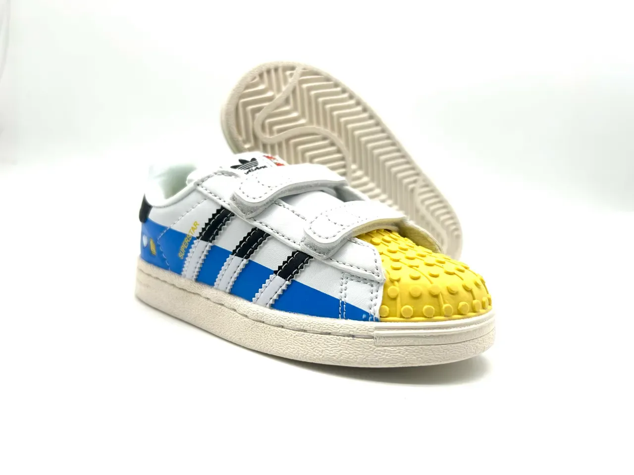 Adidas Superstar White Beige Orange Green Kids Lifestyle Sneakers 23