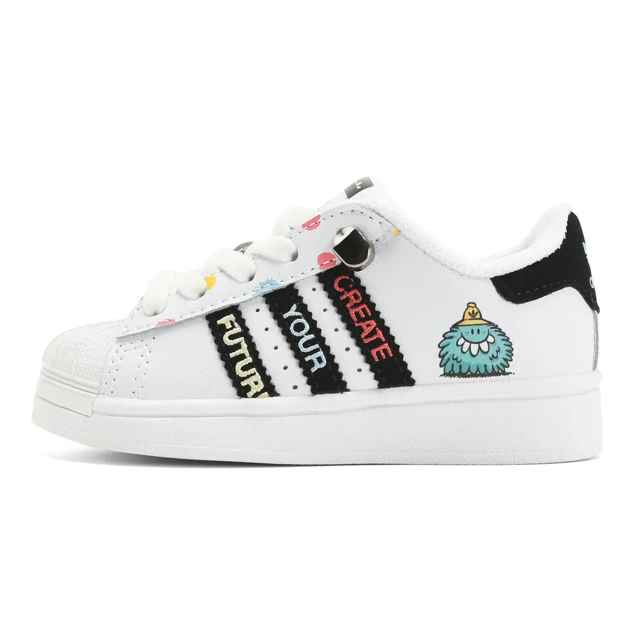 Adidas Superstar White Black Red Character Graphic Lifestyle Sneakers 5