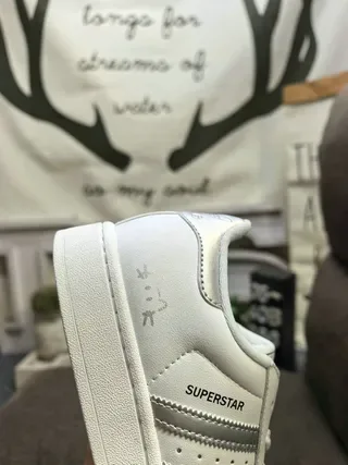 Adidas Superstar White Silver Shell-Toe Leather Upper Lifestyle Sneakers 3