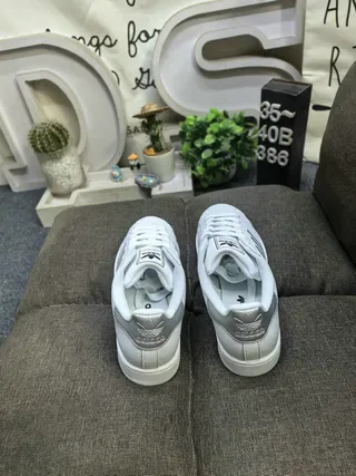 Adidas Superstar White Silver Shell-Toe Leather Upper Lifestyle Sneakers 8