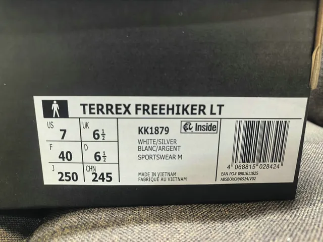 Adidas TERREX White Silver Mesh Upper Metallic Stripes Running Shoes 2