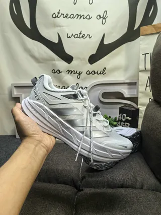 Adidas TERREX White Silver Mesh Upper Metallic Stripes Running Shoes 5