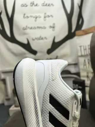 Adidas White and Black Three-Stripe Lifestyle Sneakers 3