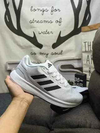 Adidas White and Black Three-Stripe Lifestyle Sneakers 5