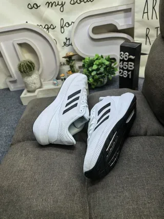 Adidas White and Black Three-Stripe Lifestyle Sneakers 6