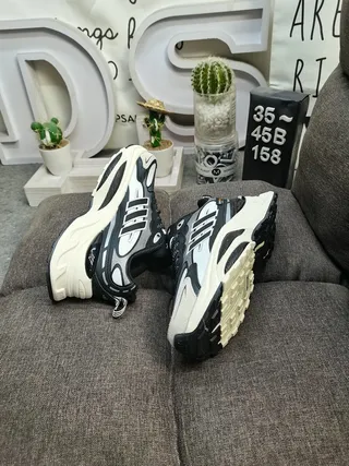 Adidas White Black Platform Sole Asymmetric Three-Stripe Overlay Chunky Sneakers 6