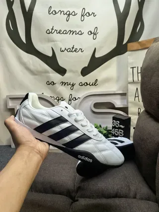 Adidas White Black Quilted Upper Three Stripes Lifestyle Sneakers 5