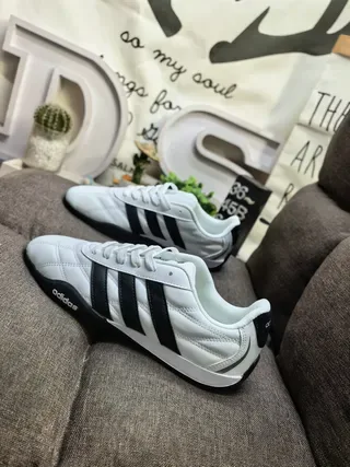 Adidas White Black Quilted Upper Three Stripes Lifestyle Sneakers 7