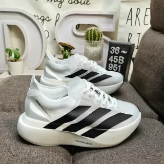 Adidas White Black Streamlined Silhouette Translucent Heel Overlay Lifestyle Sneakers