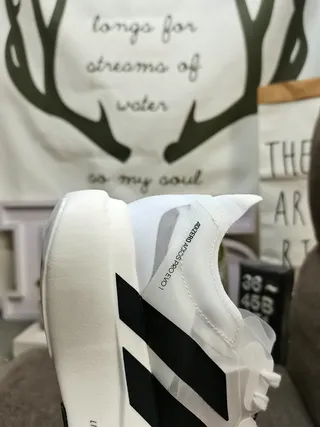 Adidas White Black Streamlined Silhouette Translucent Heel Overlay Lifestyle Sneakers 3