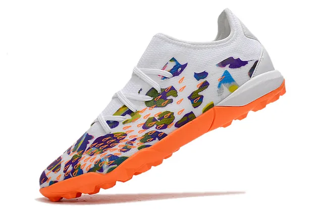 Adidas Chaussures de football à upper en maille multicolore blanc impression abstraite pour turf 15