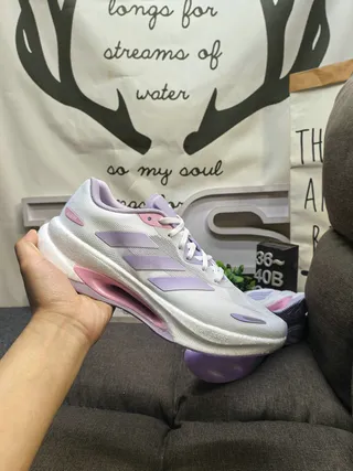 Adidas White Purple Engineered Mesh Upper Sculpted Foam Midsole Running Shoes 5