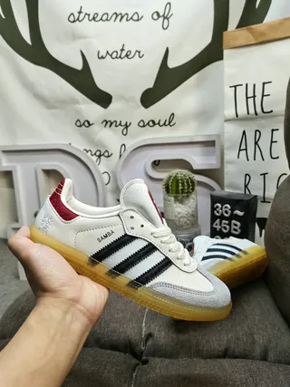 Adidas White Red Low-Top Leather Upper Lifestyle Sneakers 5