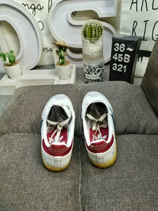 Adidas White Red Low-Top Leather Upper Lifestyle Sneakers 8