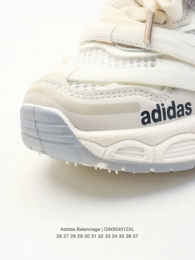 Adidas White Red Platform Sole Mesh And Synthetic Overlay Upper Chunky Sneakers 20