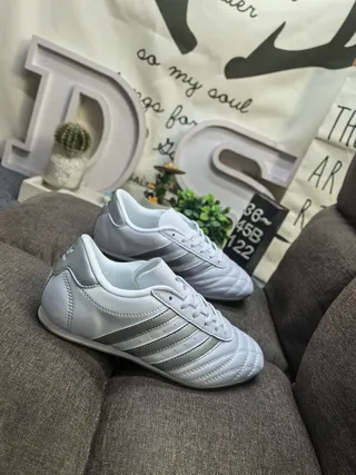 Adidas White Silver Quilted Upper Three-Stripe Side Panel Lifestyle Sneakers 9