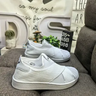 Adidas White Slip-On Elastic Strap Lifestyle Sneakers
