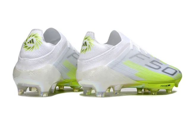 Adidas White Yellow Low-Cut Sock-Fit Upper Firm-Ground Soccer Shoes 5