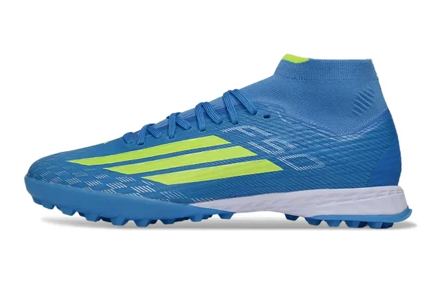 Adidas X Bleu Jaune Haut-Coupé Col Chaussette Ajusté Synthétique Texturé Supérieur Chaussures de Football Turf 7