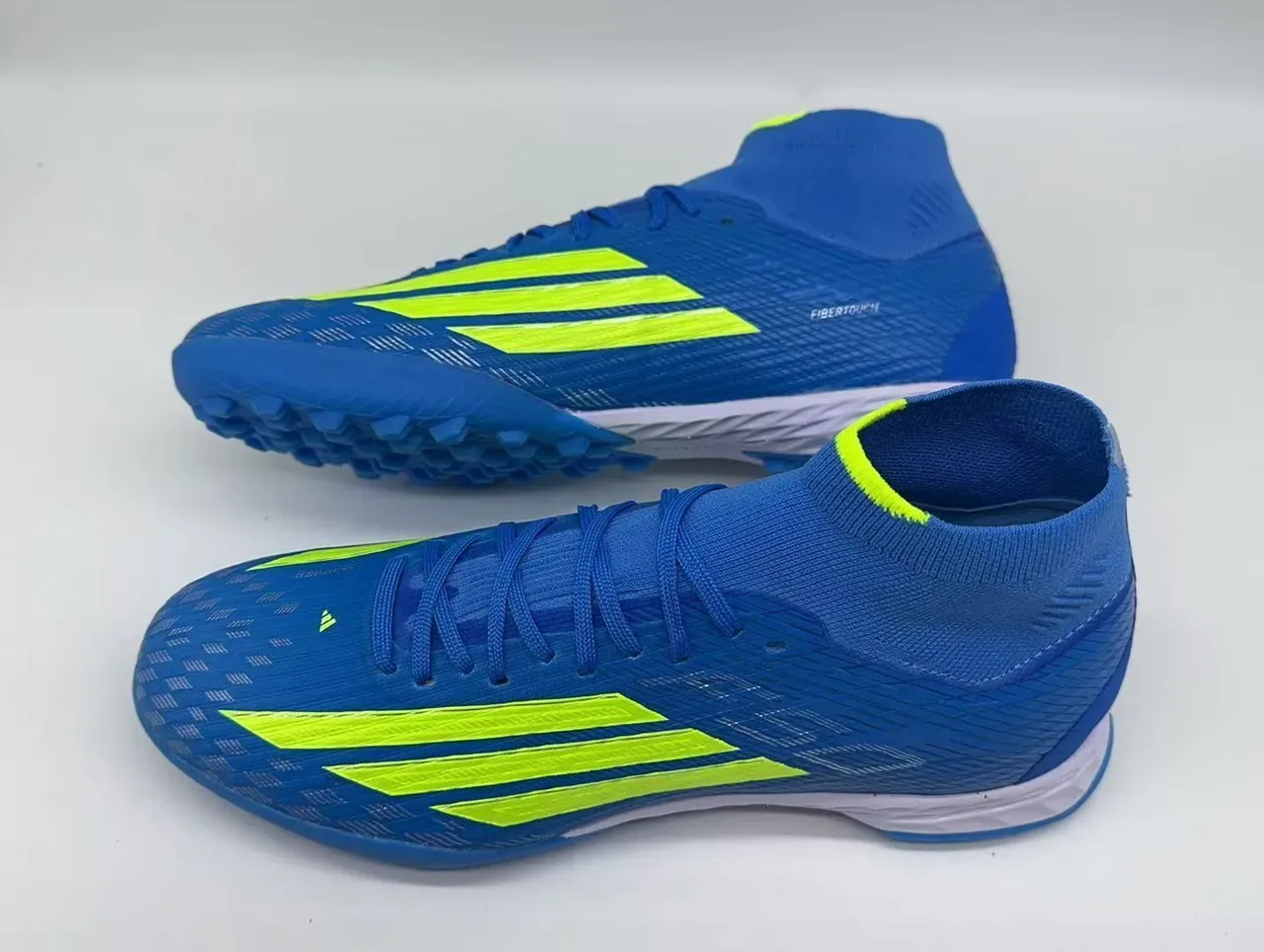Adidas X Bleu Jaune Haut-Coupé Col Chaussette Ajusté Synthétique Texturé Supérieur Chaussures de Football Turf 11