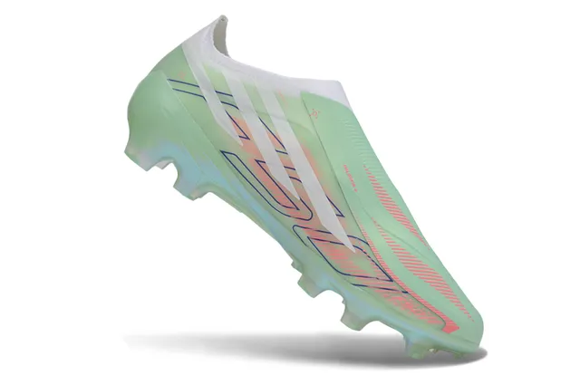 Adidas X Green Pink Laceless Sock-Fit Iridescent Translucent Upper Firm-Ground Soccer Shoes 2