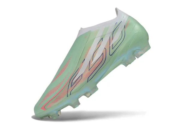 Adidas X Green Pink Laceless Sock-Fit Iridescent Translucent Upper Firm-Ground Soccer Shoes 3