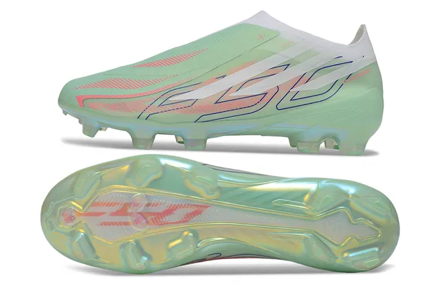 Adidas X Green Pink Laceless Sock-Fit Iridescent Translucent Upper Firm-Ground Soccer Shoes 6