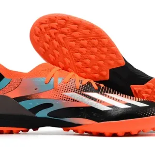 Adidas X Orange Black Low-Cut Shoe Synthetic Mesh And Overlay Upper Turf Soccer Shoes