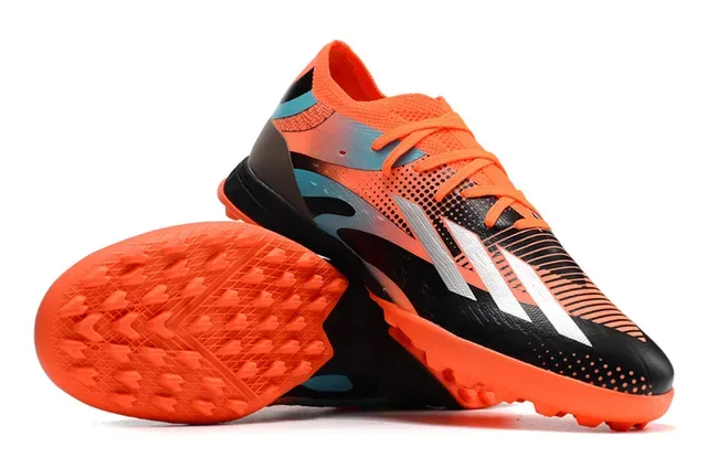 Adidas X Orange Black Low-Cut Shoe Synthetic Mesh And Overlay Upper Turf Soccer Shoes 4