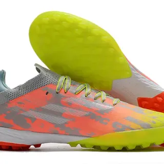 Adidas X Orange Yellow কম-কাট সিন্থেটিক আপার ডিজিটাল ক্যামো ওভারলে আর্টিফিশিয়াল গ্রাস ফুটবল জুতো