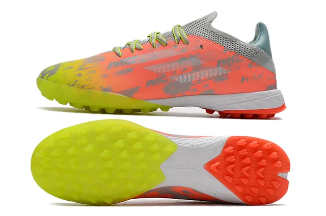 Adidas X Orange Yellow Zapatos de fútbol de hierba artificial de corte bajo con superposición de camuflaje digital y upper sintético 6