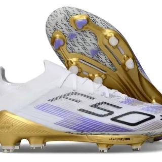 Adidas X Speedflow White Gold Purple Firm-Ground Soccer Shoes
