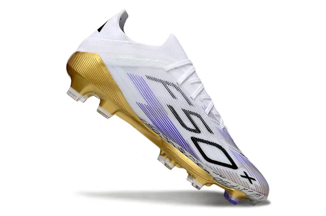 Adidas X Speedflow White Gold Purple Firm-Ground Soccer Shoes 2