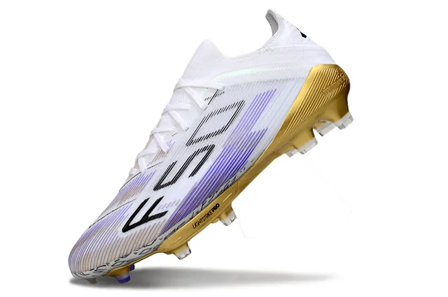 Adidas X Speedflow White Gold Purple Firm-Ground Soccer Shoes 3