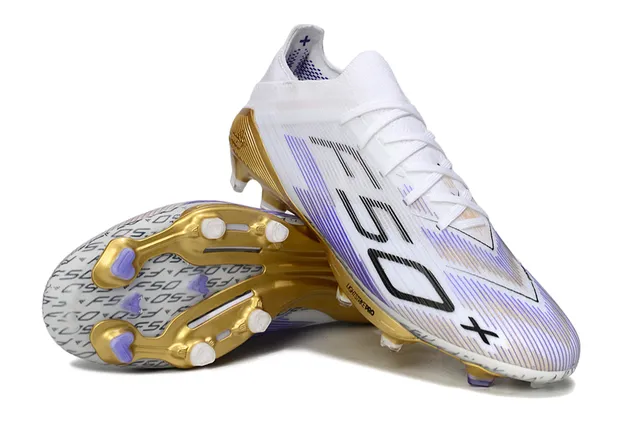 Adidas X Speedflow White Gold Purple Firm-Ground Soccer Shoes 4