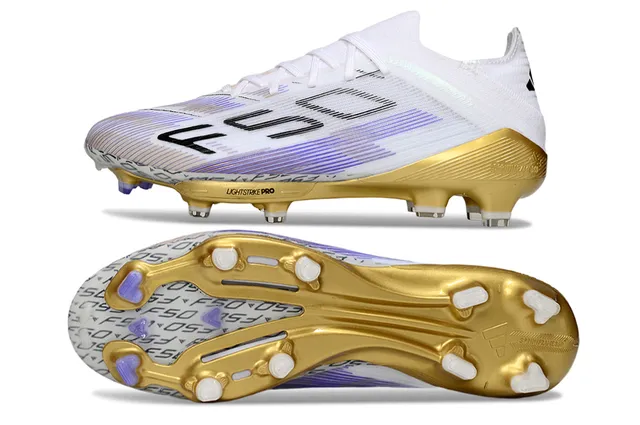 Adidas X Speedflow White Gold Purple Firm-Ground Soccer Shoes 6