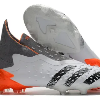 Adidas X Blanco Naranja Alto Corte Collar Ajuste con Calcetín Jaula Molded TPU Suelo Firme Zapatos de Fútbol