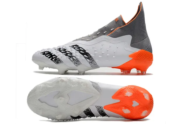 Adidas X White Orange High-Cut Sock-Fit Collar Molded TPU Cage Firm-Ground Soccer Shoes 2