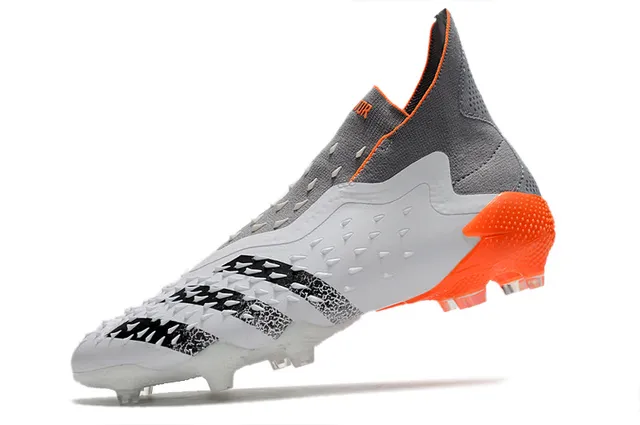Adidas X White Orange High-Cut Sock-Fit Collar Molded TPU Cage Firm-Ground Soccer Shoes 4