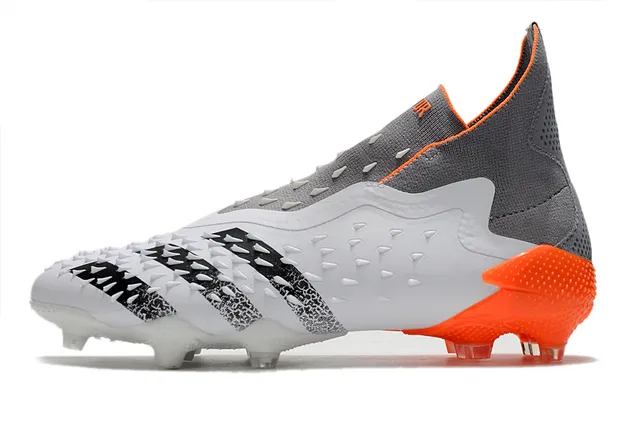 Adidas X White Orange High-Cut Sock-Fit Collar Molded TPU Cage Firm-Ground Soccer Shoes 5