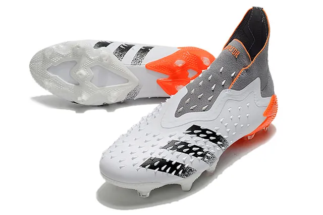 Adidas X White Orange High-Cut Sock-Fit Collar Molded TPU Cage Firm-Ground Soccer Shoes 6