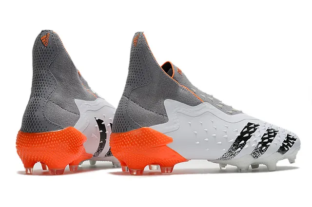 Adidas X White Orange High-Cut Sock-Fit Collar Molded TPU Cage Firm-Ground Soccer Shoes 7