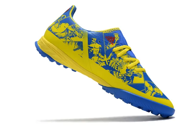Adidas X Jaune Noir Chaussures de Football Turf à Coupe Basse avec Upper Synthétique Overlay de Maillage Gradiente 9