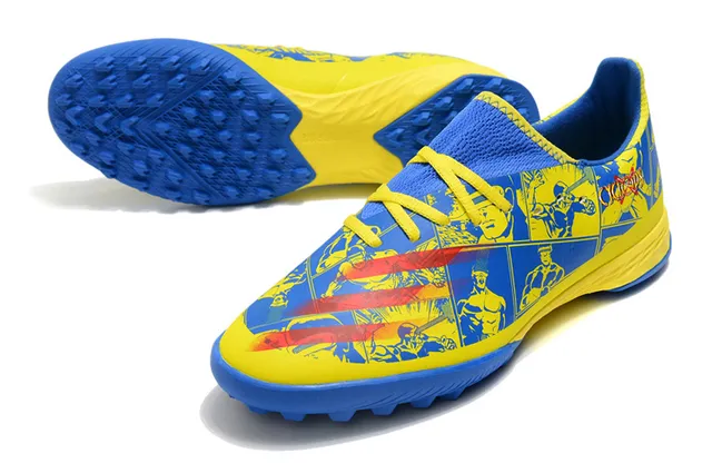 Adidas X Jaune Noir Chaussures de Football Turf à Coupe Basse avec Upper Synthétique Overlay de Maillage Gradiente 11